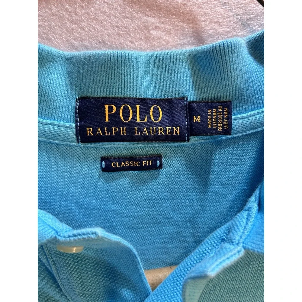 Polo Ralph‎ Lauren Classic Fit Blue Cotton Short Sleeve Polo Shirt Men's M